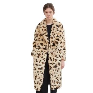 Junya Watanabe Comme des Garçons Jacquard Cheetah Faux Fur Coat